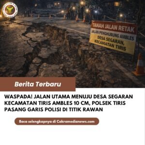 ‎Waspada! Jalan Utama Segaran-Tiris Ambles Akibat Hujan Deras, Akses Vital Warga Terancam Putus